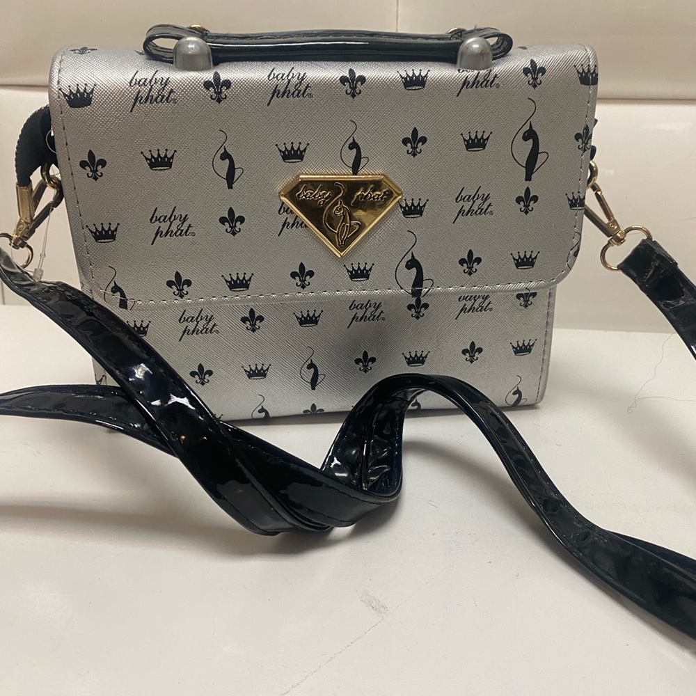 Baby Phat White and Black Crossbody Bag